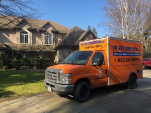 water damage restoration trucks