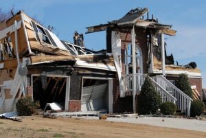 Home damaged after a fire 